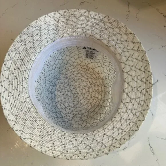 Disney Parks Mickey Mouse Straw Bucket Hat Silver/White Adult 57cm Mickey Icon - Picture 8 of 12